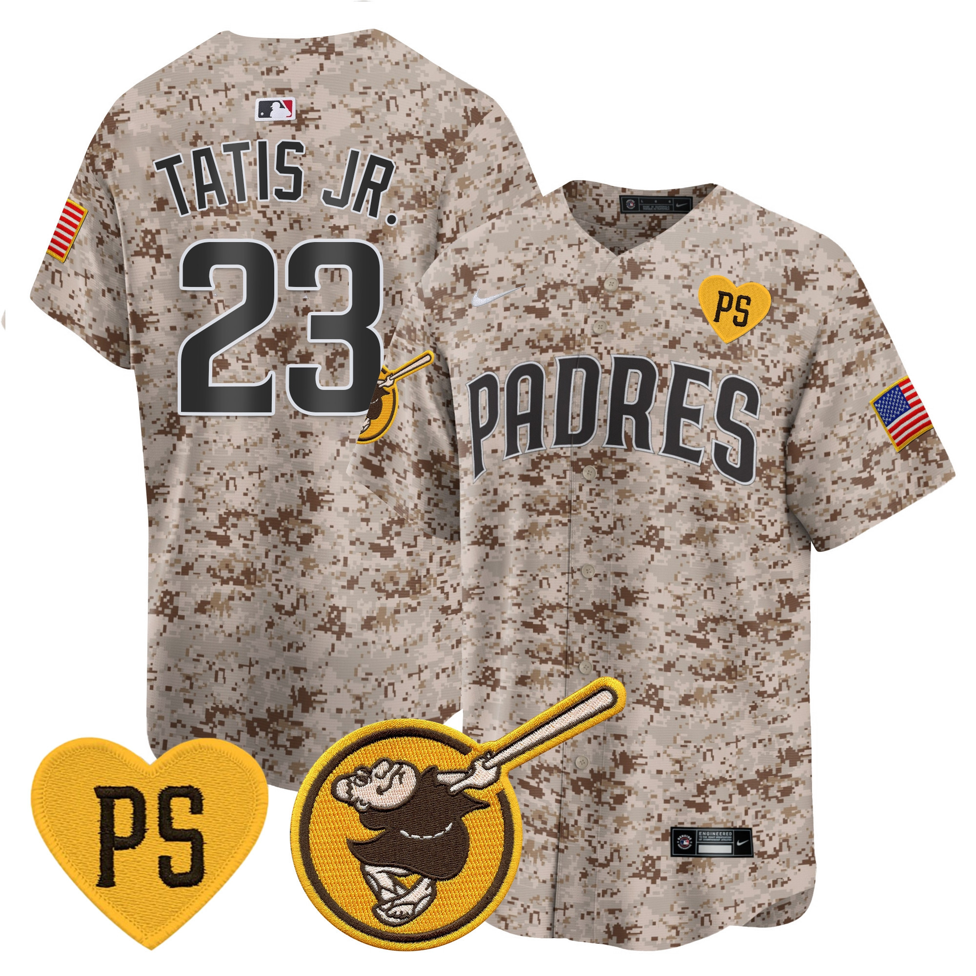 Fernando Tatis Jr. Men's San Diego Padres USMC Alternate Vapor Premier Limited Desert Jersey - All Stitched