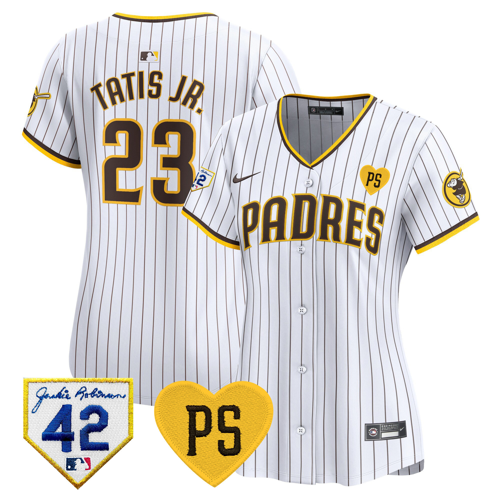 Fernando Tatis Jr. Women's San Diego Padres 2024 "For Peter" & Robinson Patch Vapor Premier Limited White Jersey - All Stitched