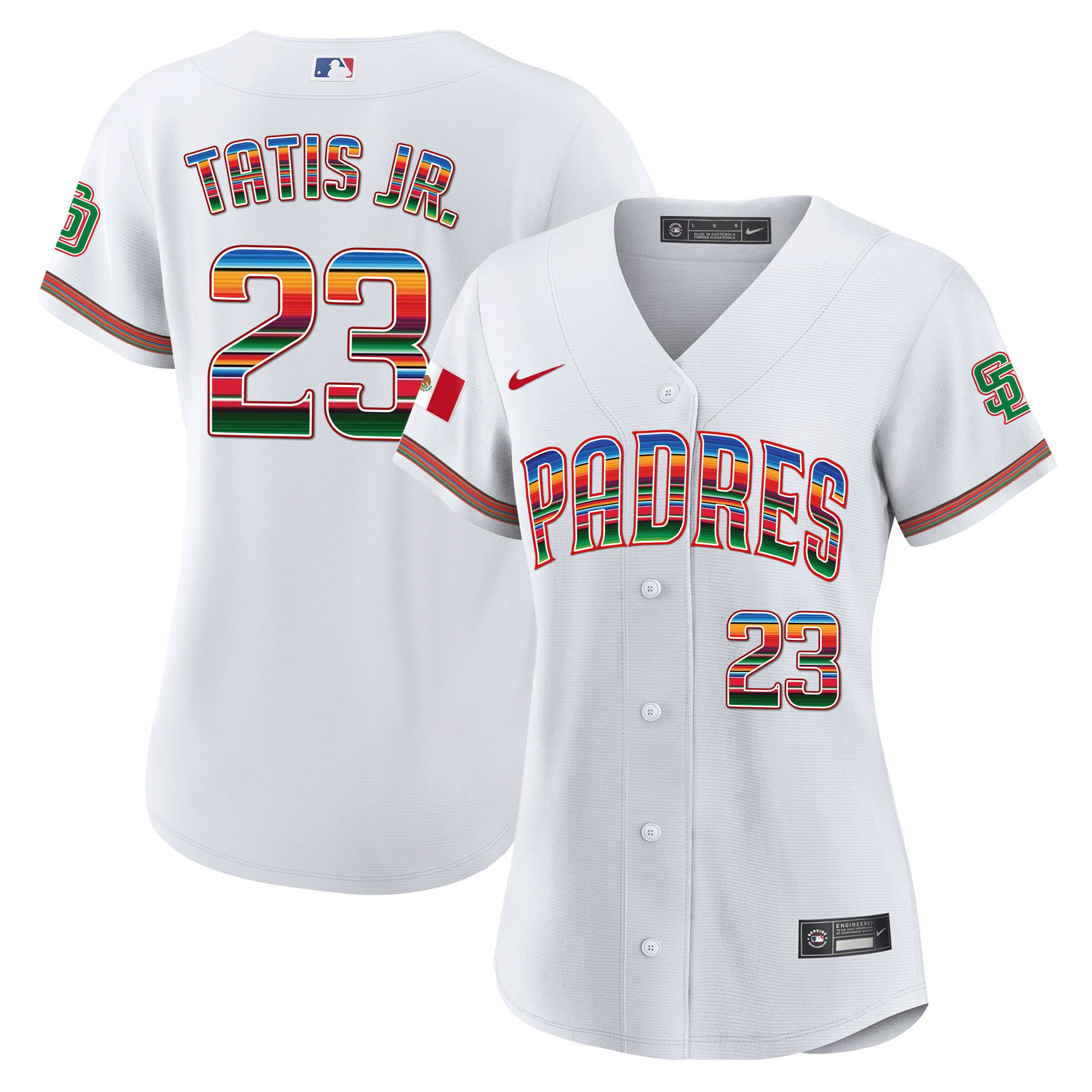 Fernando Tatis Jr. Women's San Diego Padres Mexico Cool Base Limited White Jersey - All Stitched