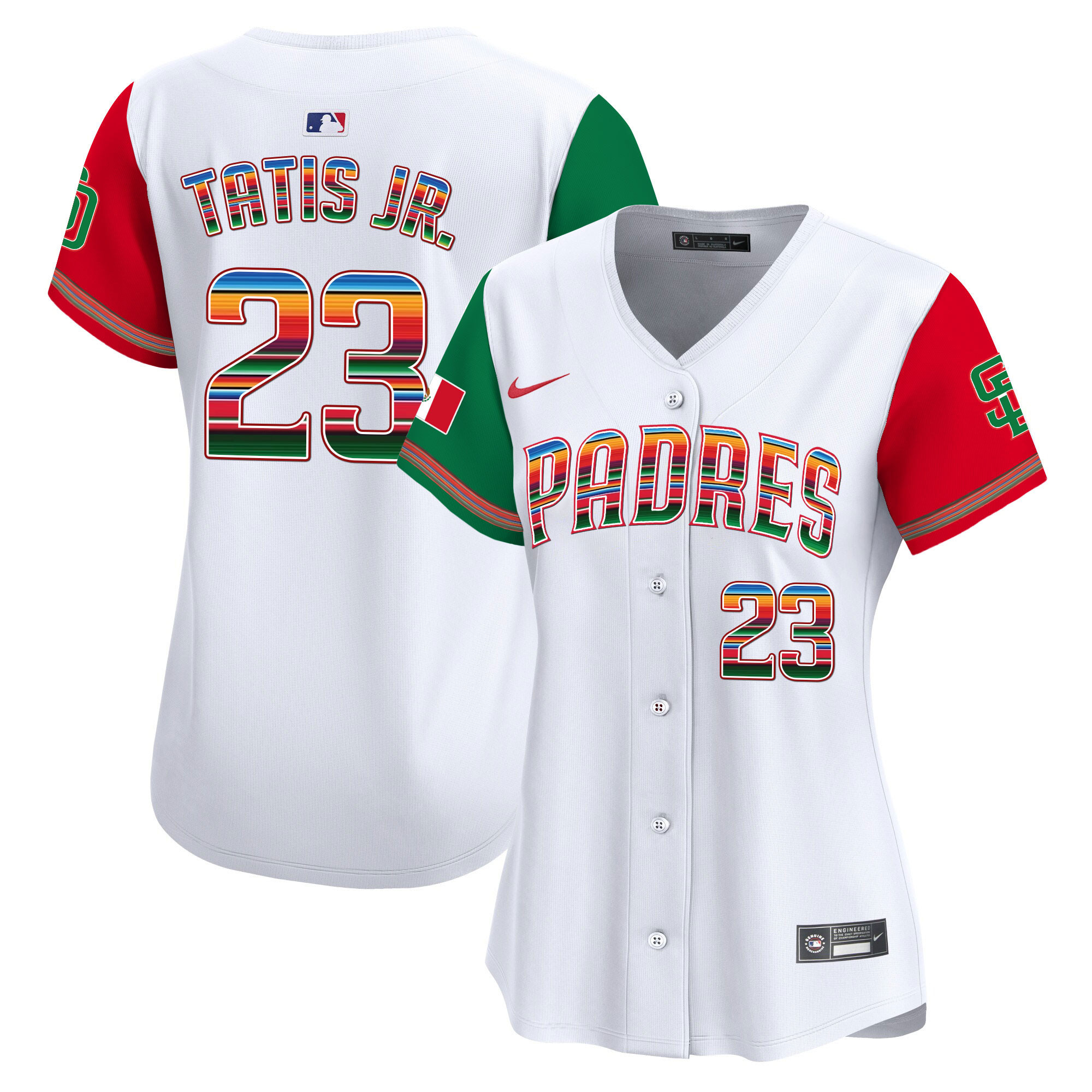 Fernando Tatis Jr Women's San Diego Padres Mexico Premier Limited Color Sleeves Jersey - All Stitched