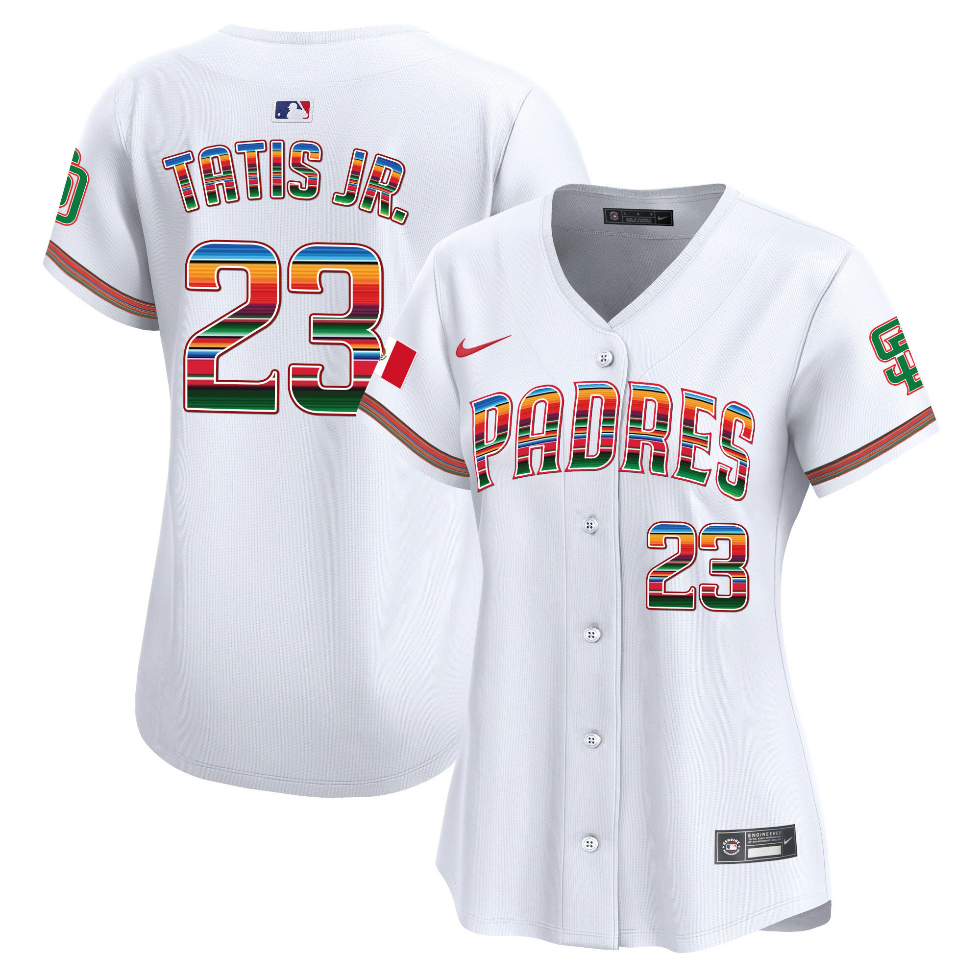 Fernando Tatis Jr Women's San Diego Padres Mexico Premier Limited White Jersey - All Stitched