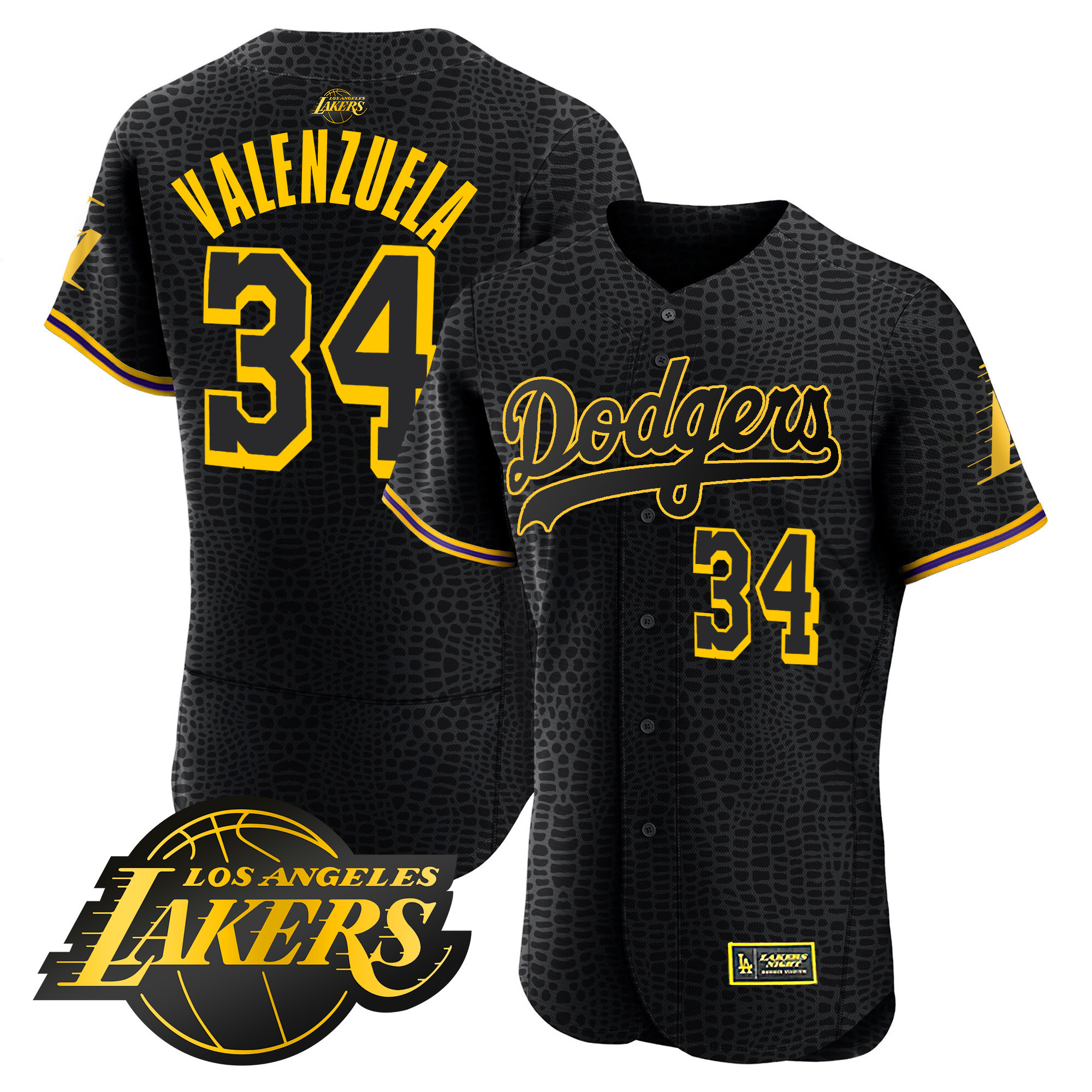 Fernando Valenzuela Men's Los Angeles Dodgers Flex Base Mamba Jersey - All Stitched