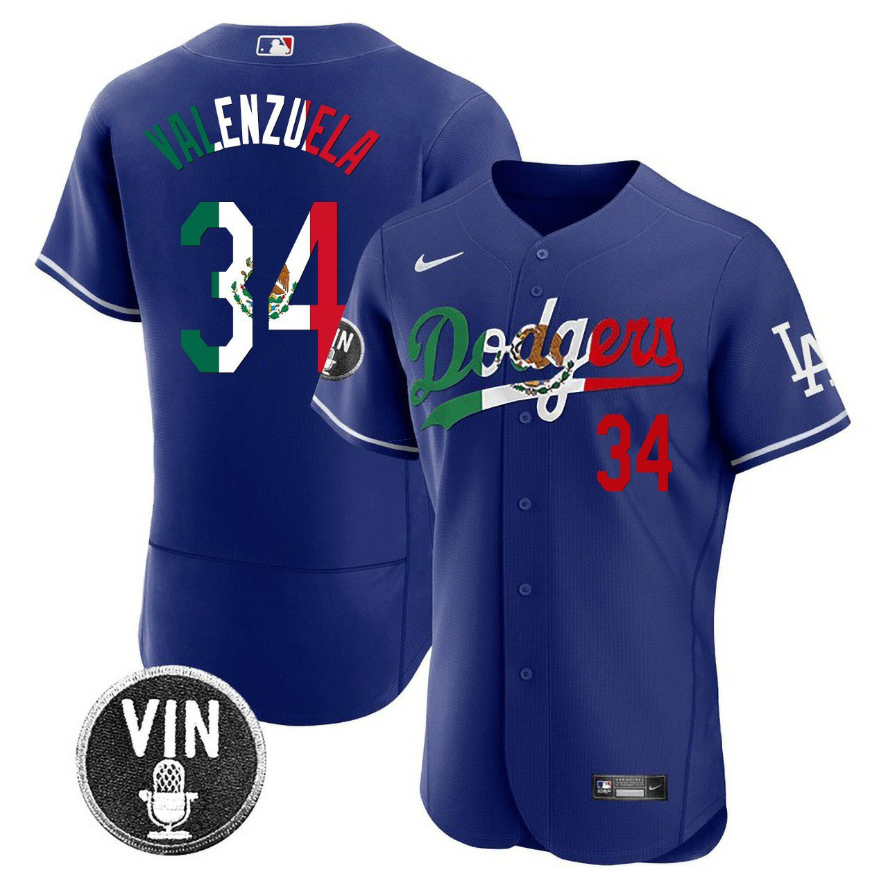 Fernando Valenzuela Men's Los Angeles Dodgers Mexico Special Royal Jersey - All Stitched