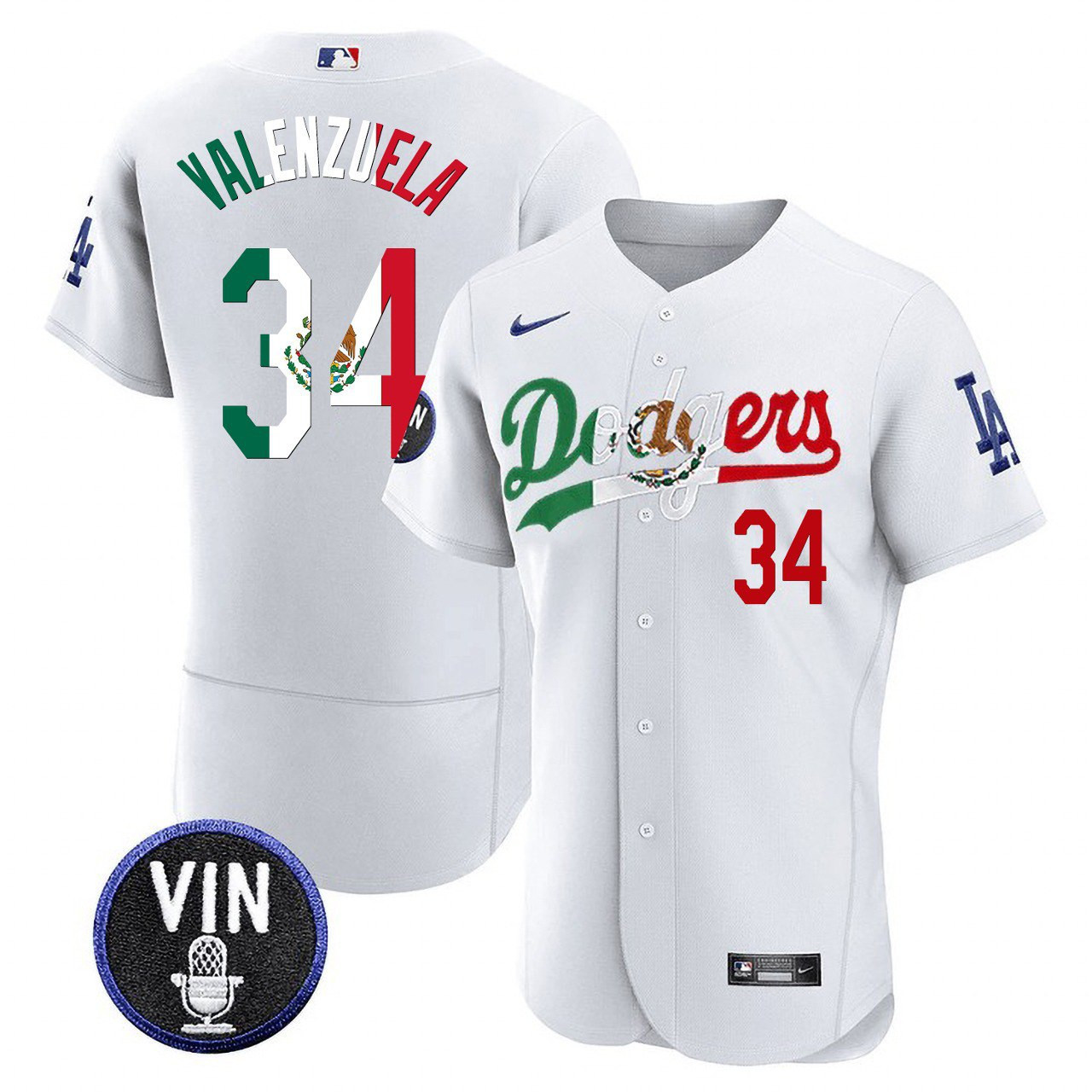 Fernando Valenzuela Men's Los Angeles Dodgers Mexico Special White Jersey - All Stitched