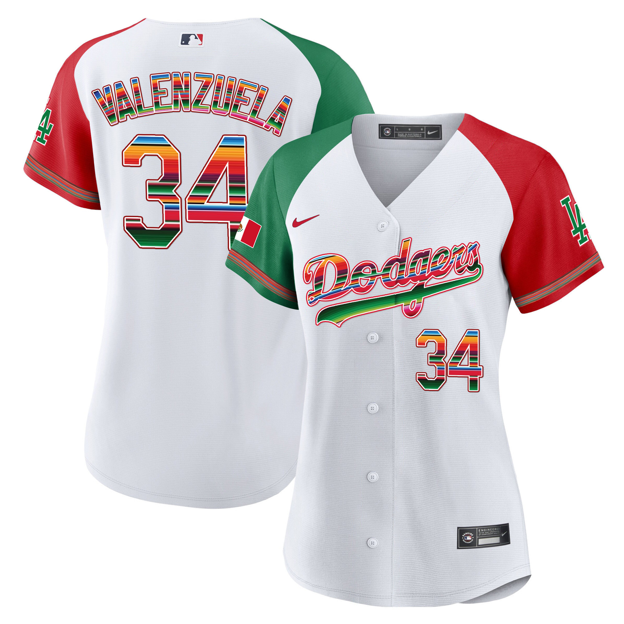 Fernando Valenzuela Women's Los Angeles Dodgers Mexico Baseball Limited Alternate Jersey - All Stitched