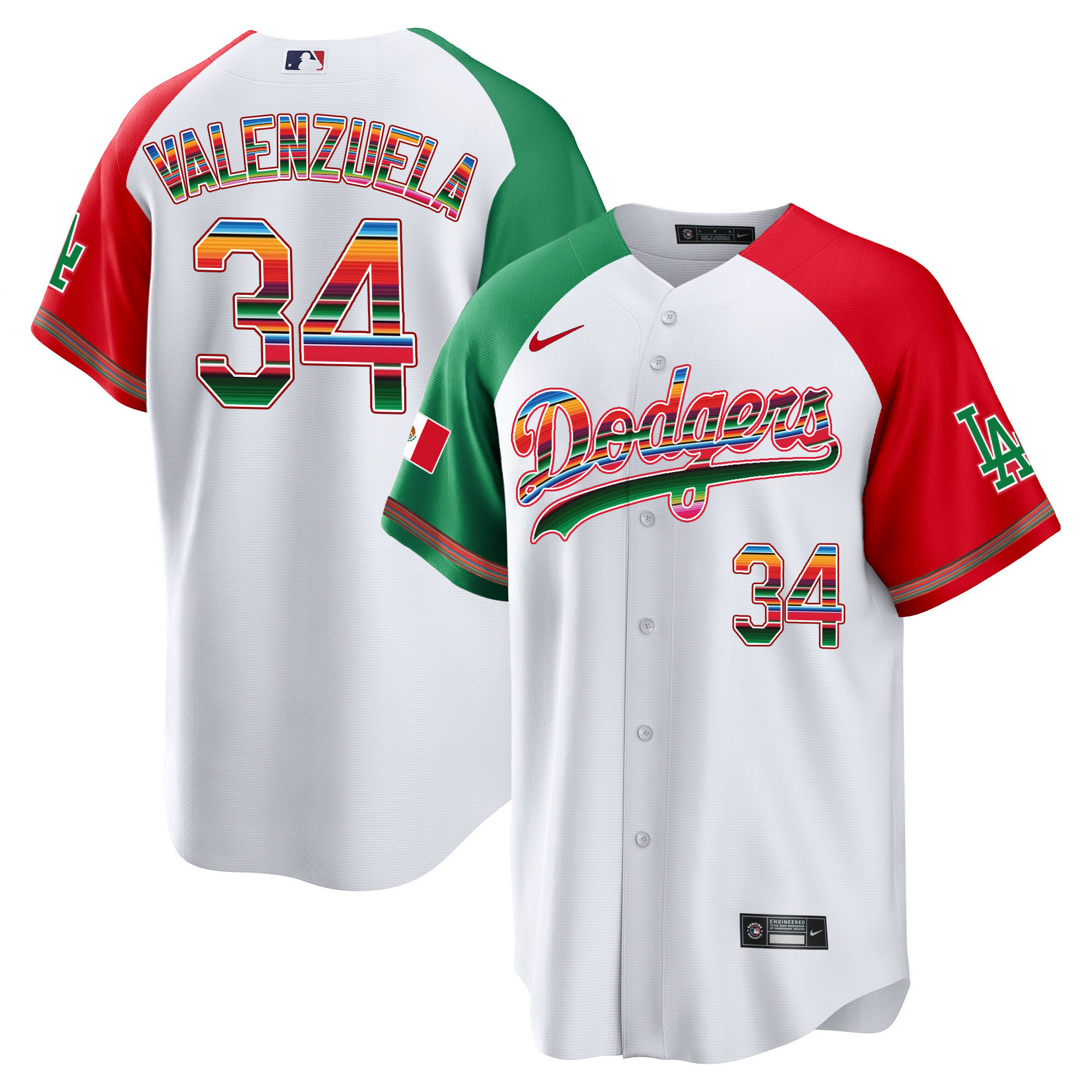 Fernando Valenzuela Youth's Los Angeles Dodgers Mexico Cool Base Limited Alternate Jersey - All Stitched