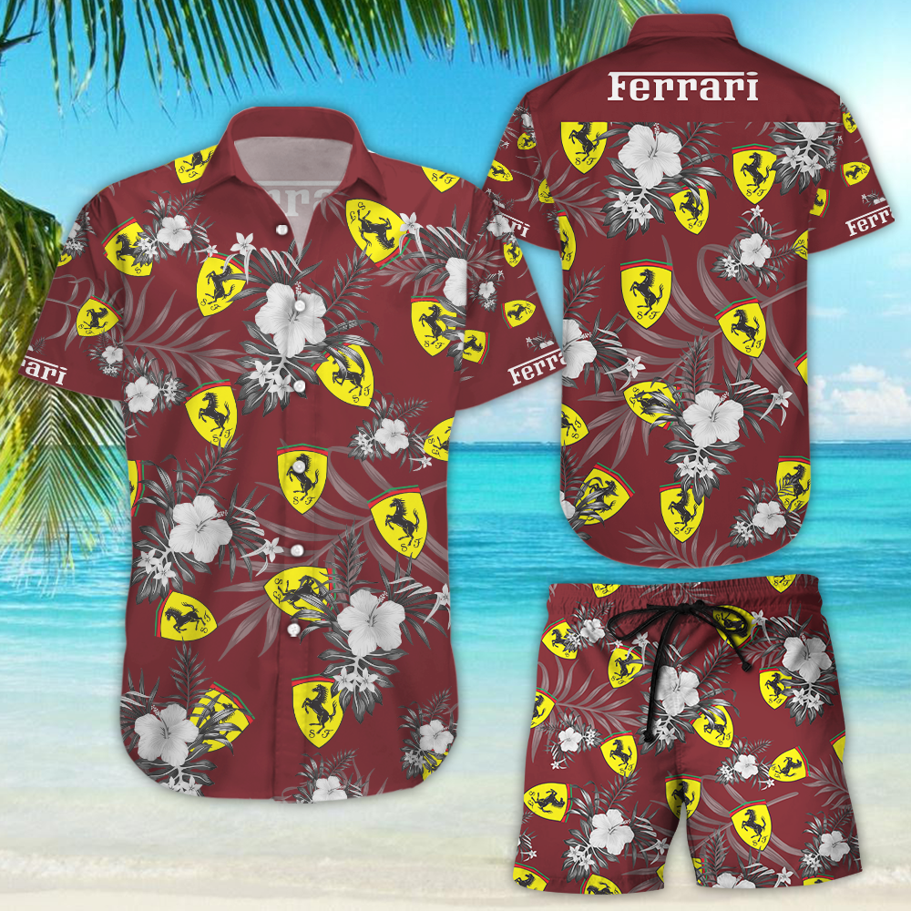 Ferrari Hawaii Shirt Summer Button Up Shirt For Men Beach Wears Sleeve Hawaii Shirt Hawaiians Beach Sleeve