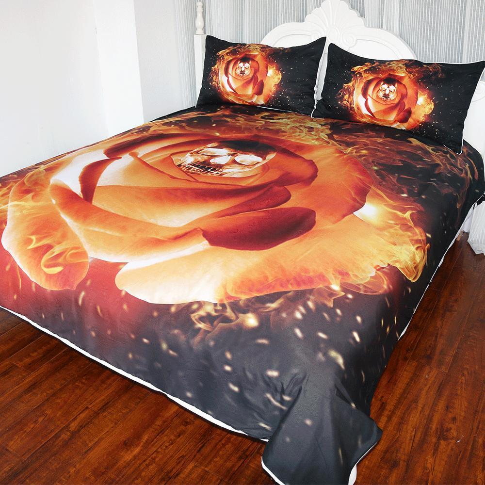 Fiery Kull Rose P Als Art Hop 3D Customized Duvet Cover Bedding Set