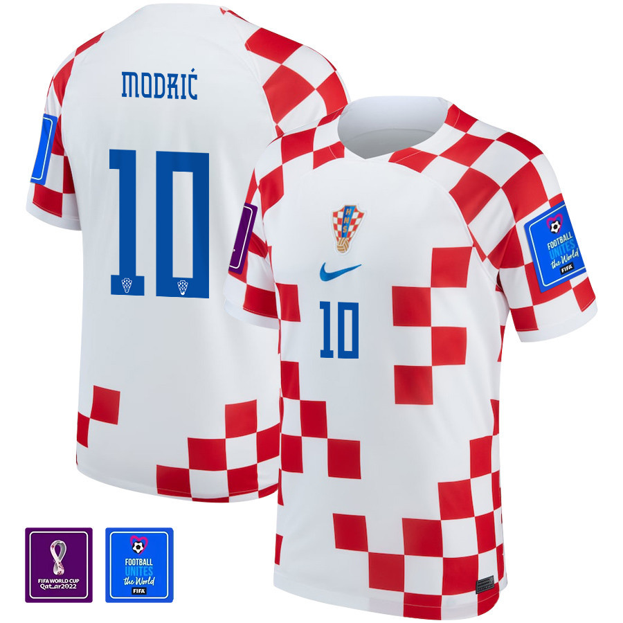 FIFA World Cup Qatar 2022 Croatia National Team Luka Modric 10 – Home Soccer Jersey With Patch, Men