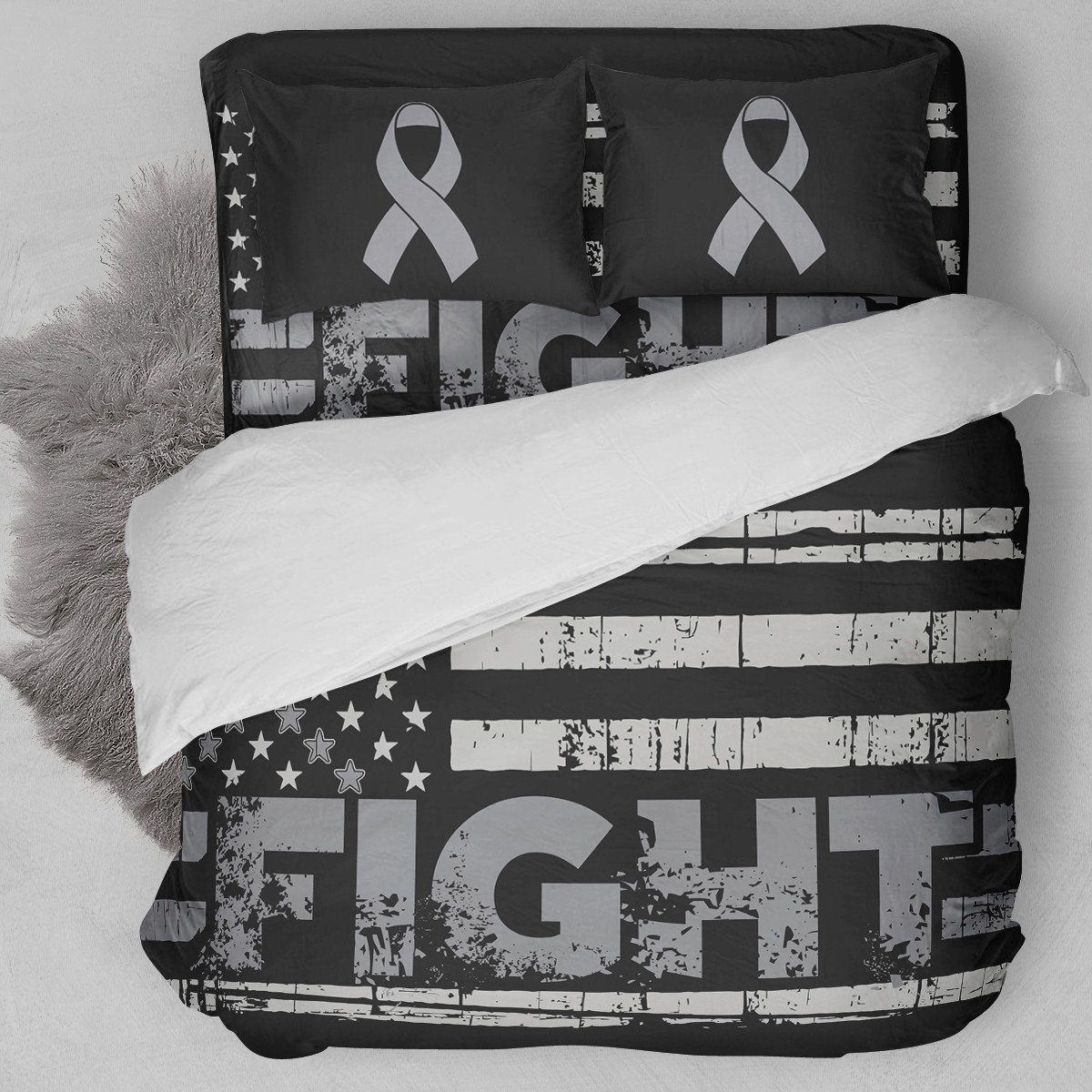 Fight Brain Cancer Duvet Cover Bedding Set