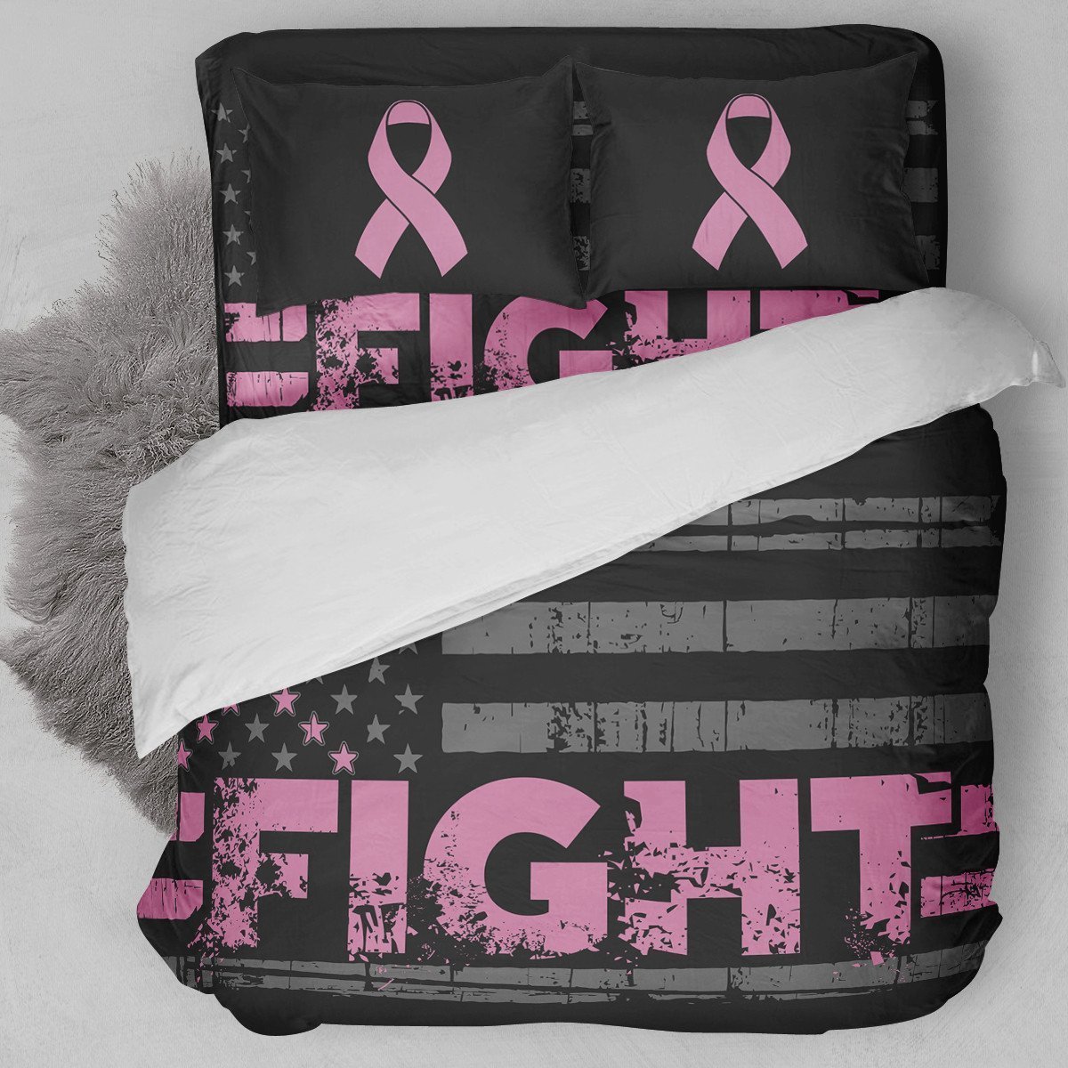 Fight Breast Cancer Duvet Cover Bedding Set
