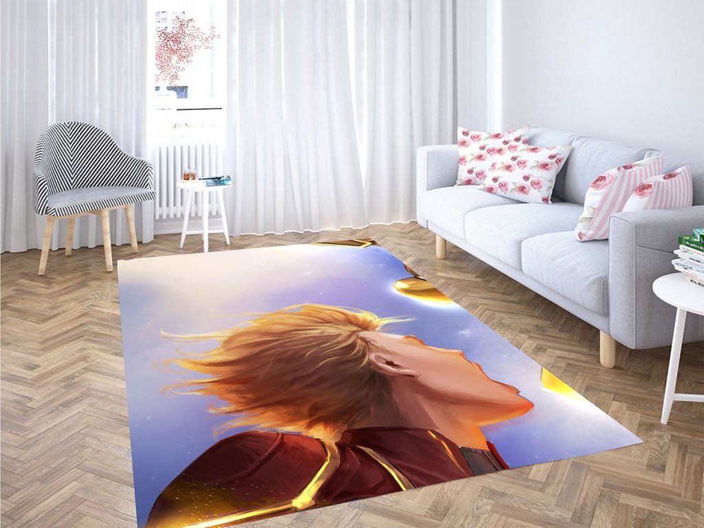 Fight Captain Marvel Living Room Modern Carpet Rectangle Rug