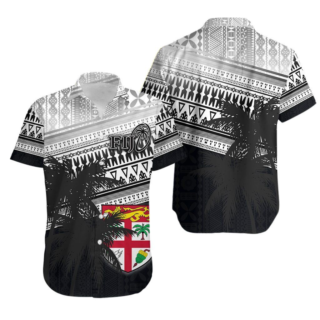Fiji Rugby Makare And Tapa Patterns Hawaiian Shirt Black Th4
