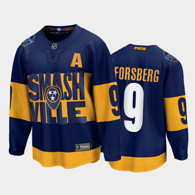 Filip Forsberg Nashville Predators 2022 Stadium Series Navy Fanatics Jersey