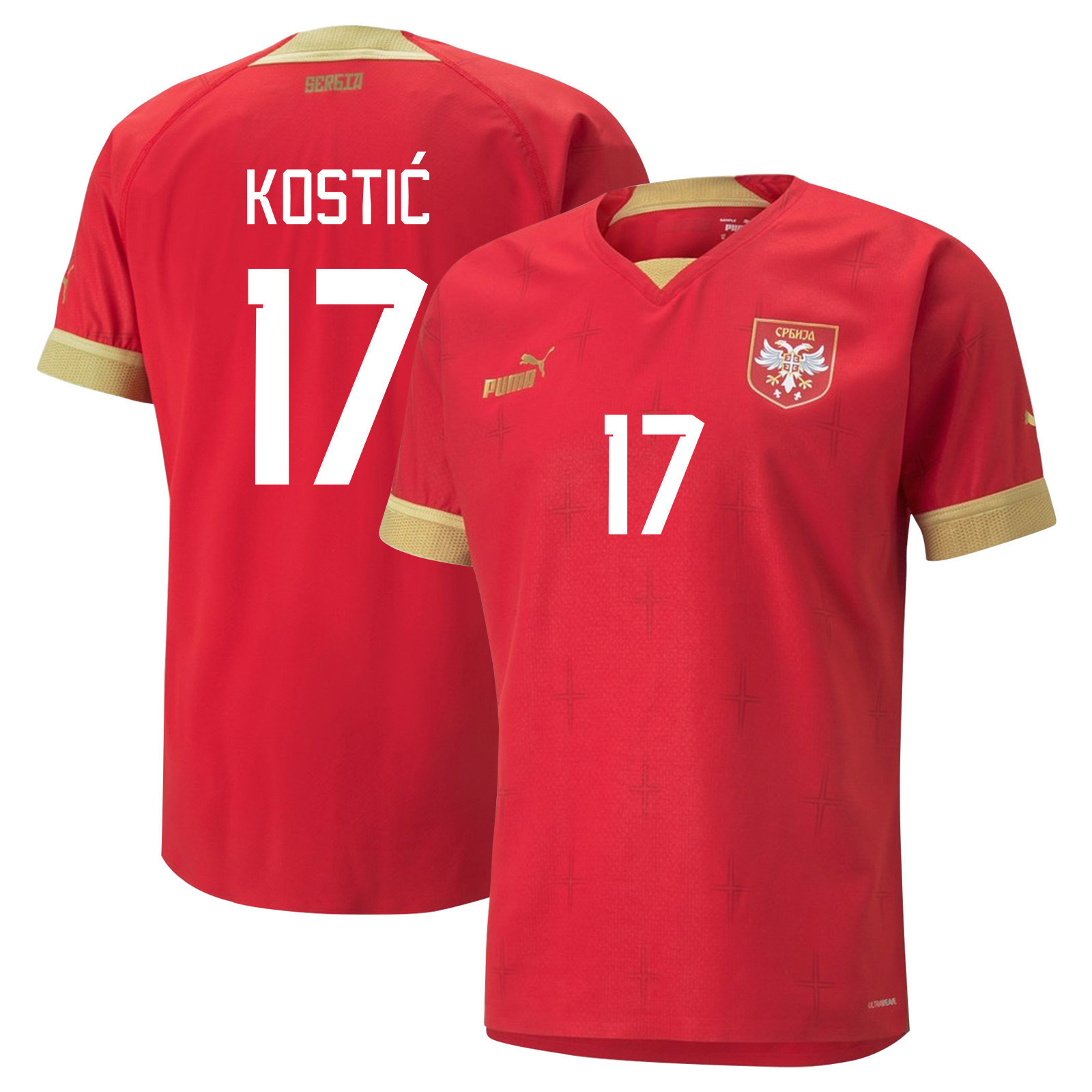 Filip Kostic 17 – Serbia National Team Qatar World Cup 2022-23 Home  Soccer Jersey