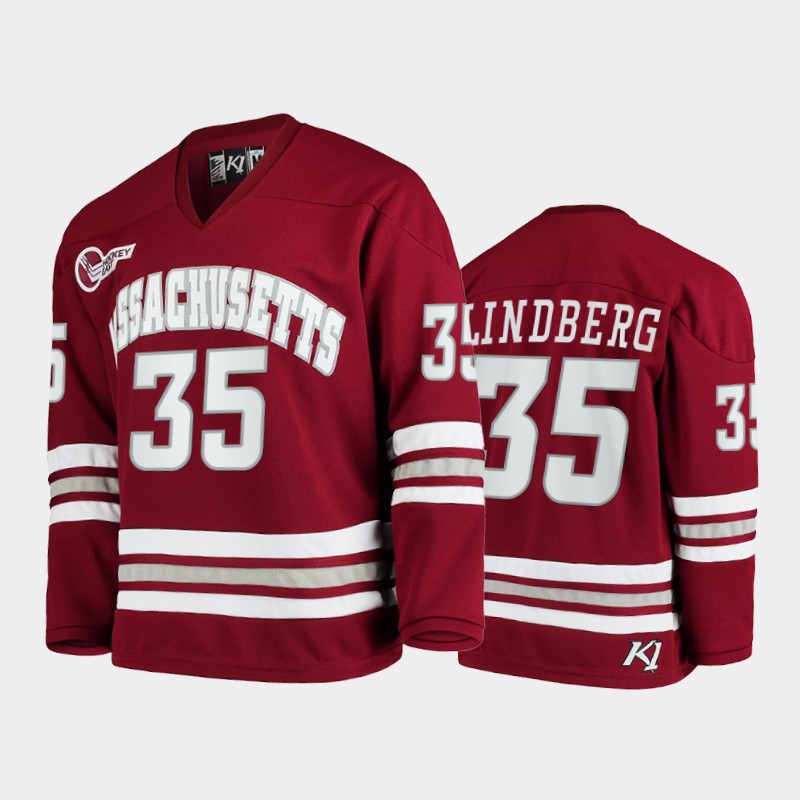 Filip Lindberg #35 UMass Minutemen 2021-22 College Maroon Jersey