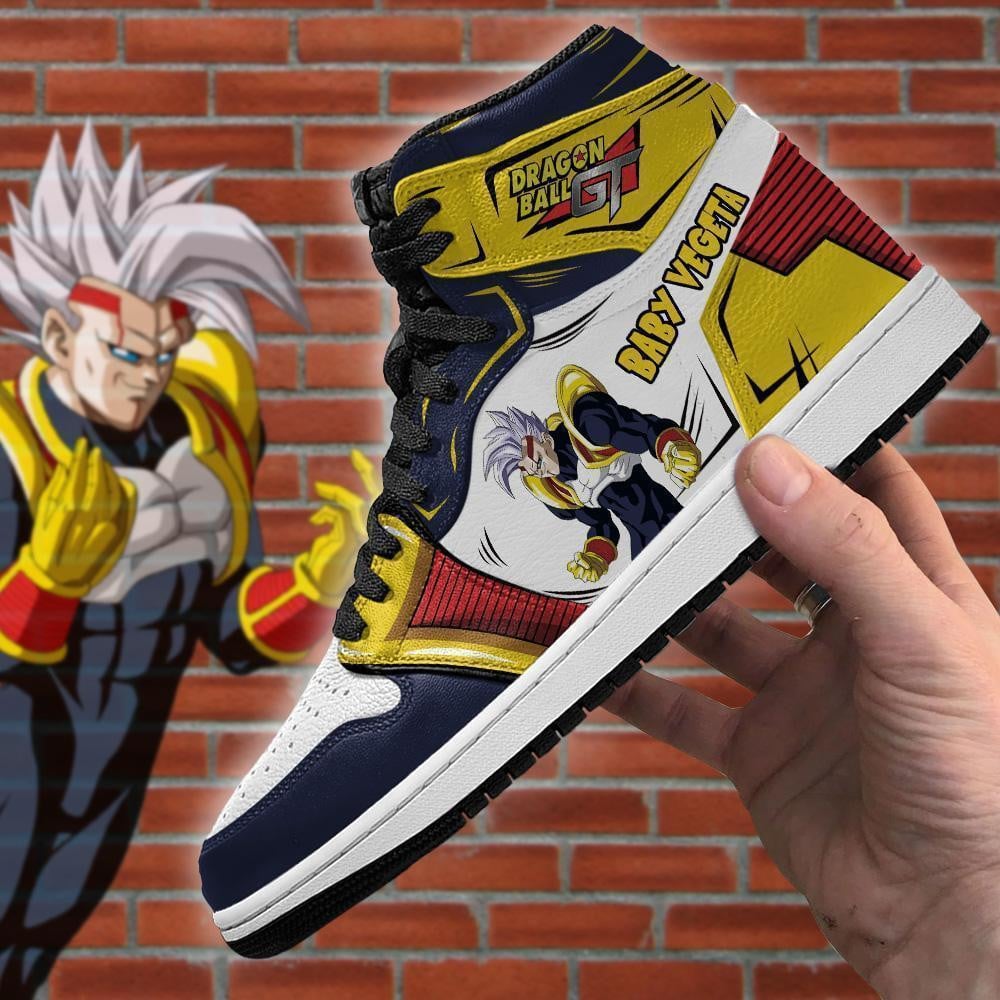 Final Baby Vegeta JD1s Sneakers Anime Dragon Ball GT Shoes, Air Jordan Hightop