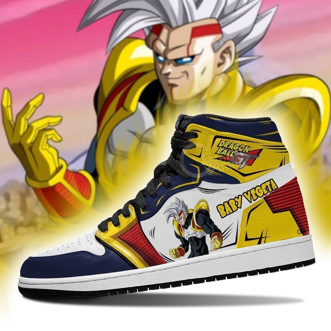 Final Baby Vegeta JD1s Sneakers Anime Dragon Ball GT Shoes, Air Jordan Hightop