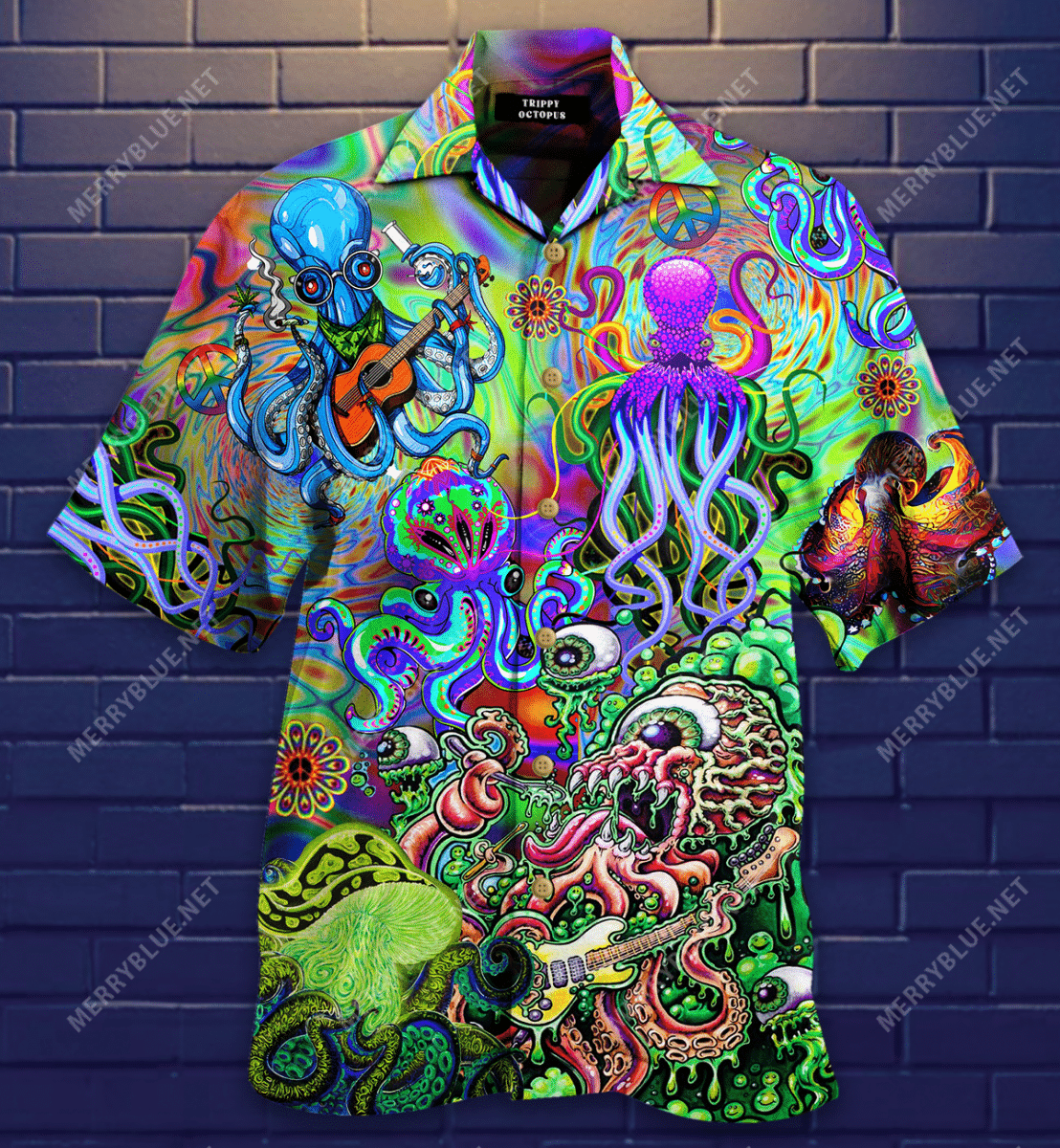 Find Octopus Trippy Hawaiian Shirt