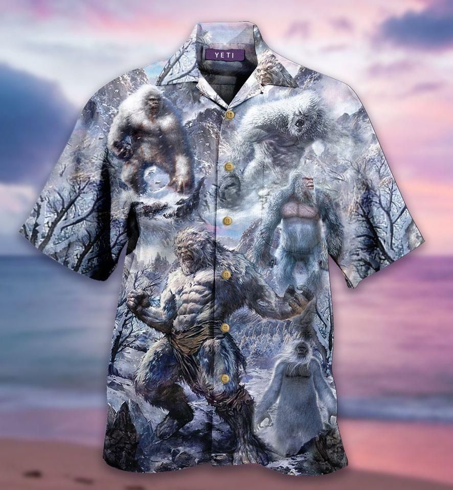 Find Savage Strong Gorilla Under Snowy Winter Hawaiian Shirts