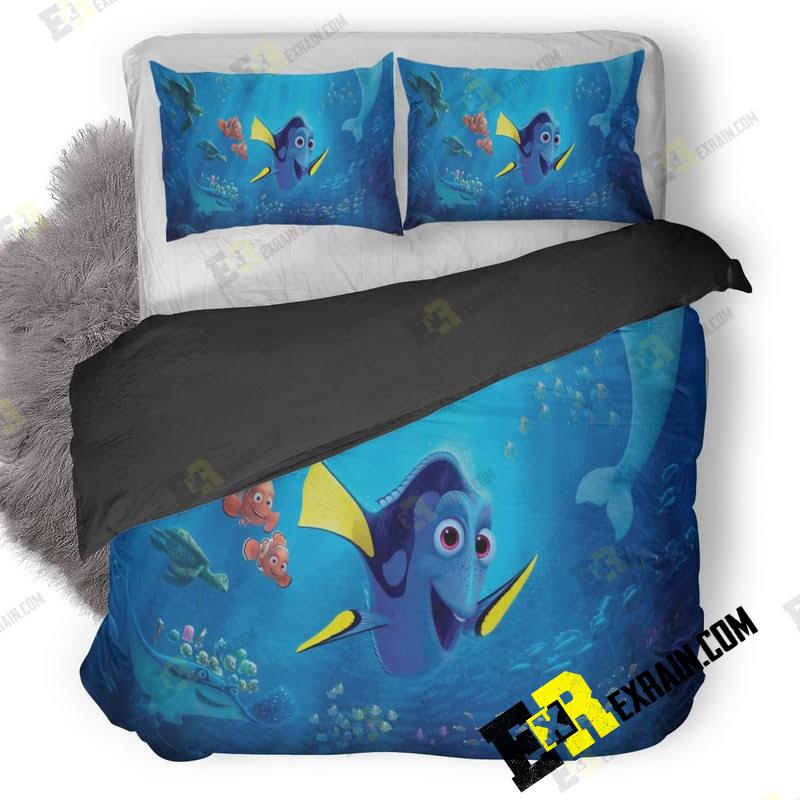 Finding Dory Animated Movie Image 3D Customized Duvet Cover Bedding Set