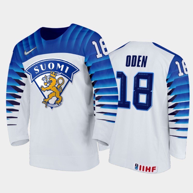 Finland Joonas Oden #18 2020 IIHF World Junior Ice White Home Ice Jersey