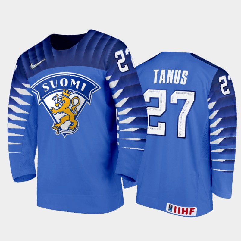 Finland Kristian Tanus #27 2020 IIHF World Junior Ice Blue Away Ice Jersey