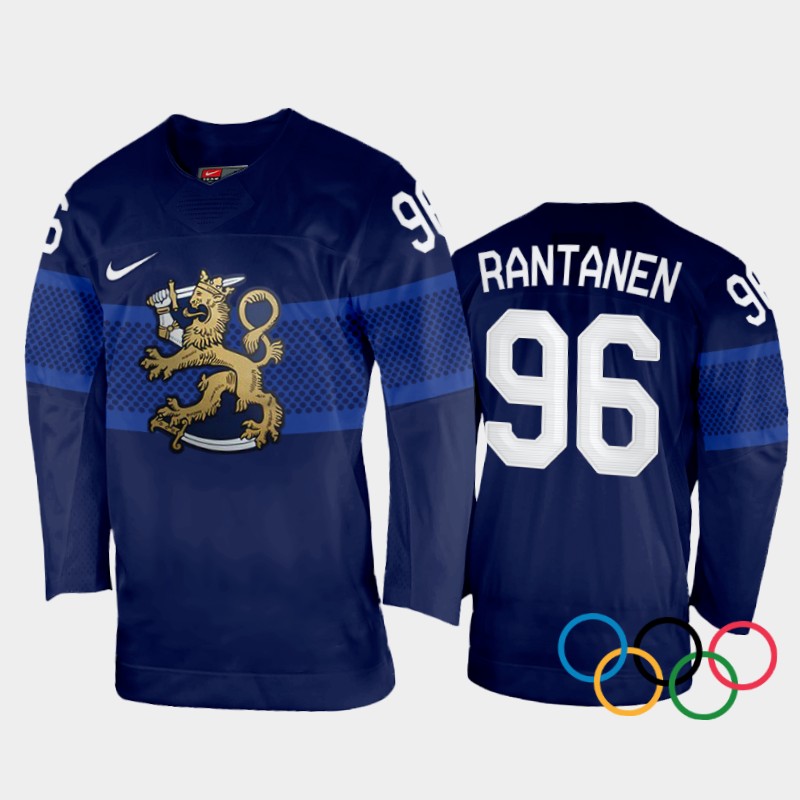 Finland Mikko Rantanen 2022 Winter Olympics Navy #96 Jersey Away