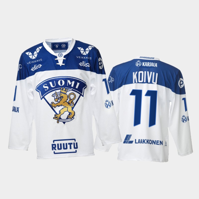 Finland Team Saku Koivu 2021-22 Home White Jersey #11
