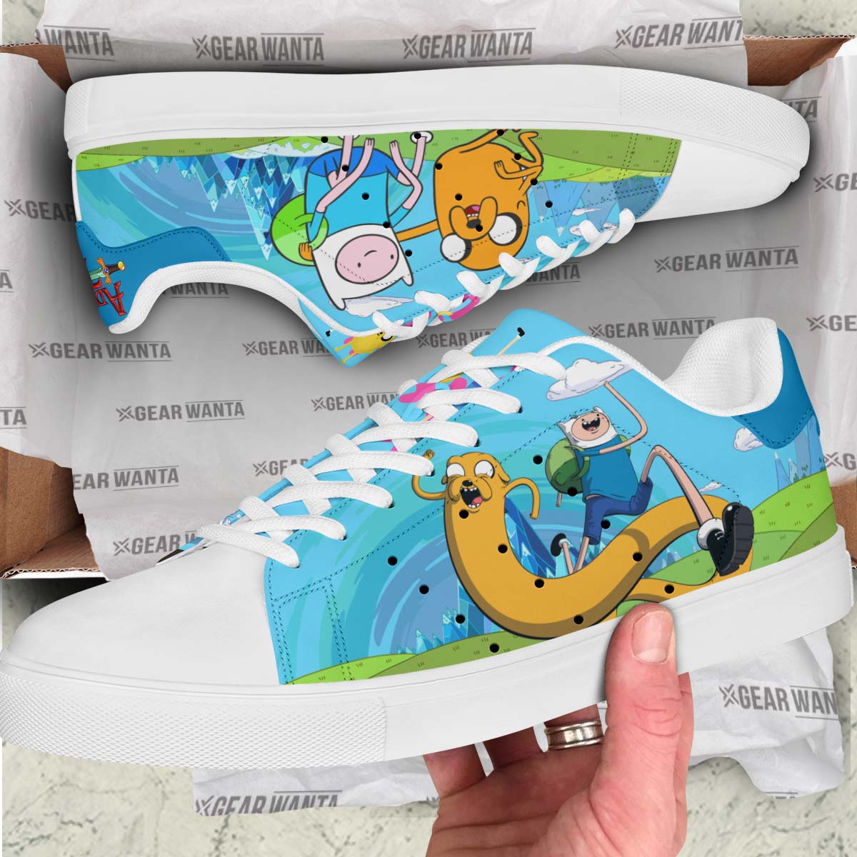 Finn and Jake Skate Shoes Custom Adventure Time Land of Ooo