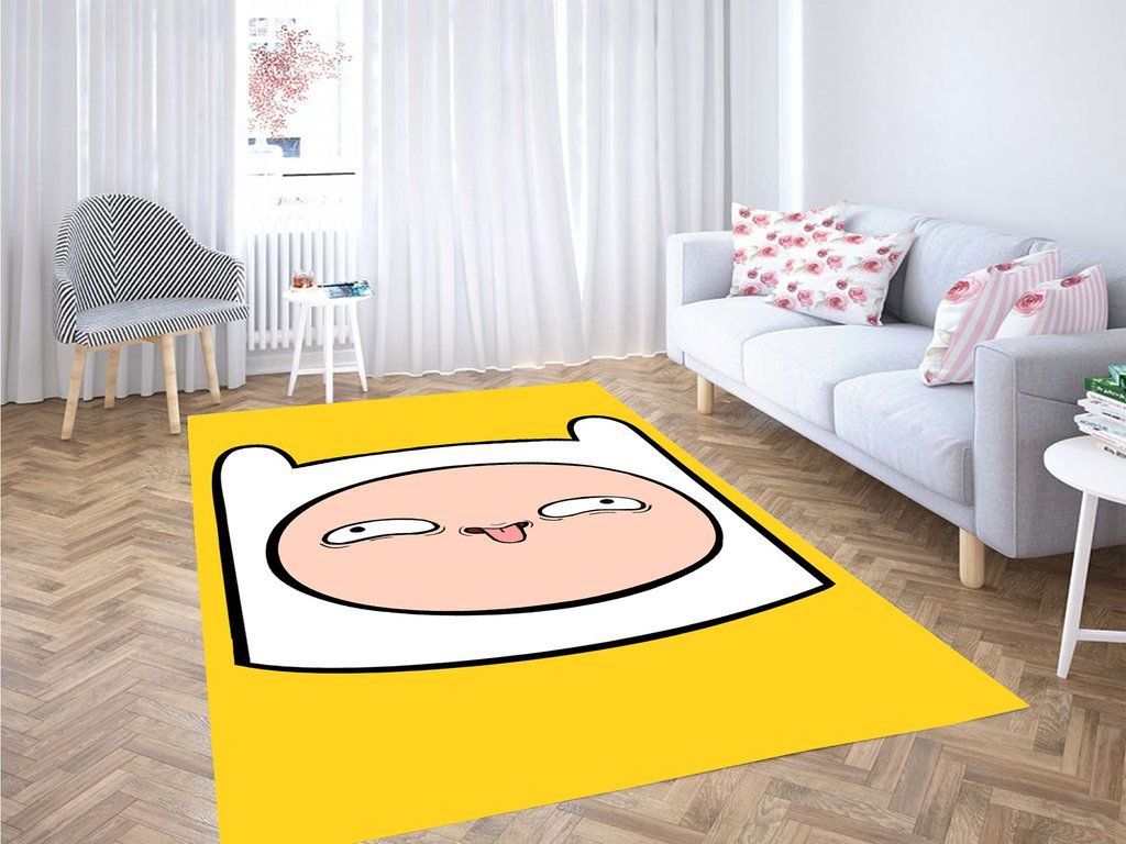 Finn Face Adventure Time Living Room Modern Carpet Rectangle Rug