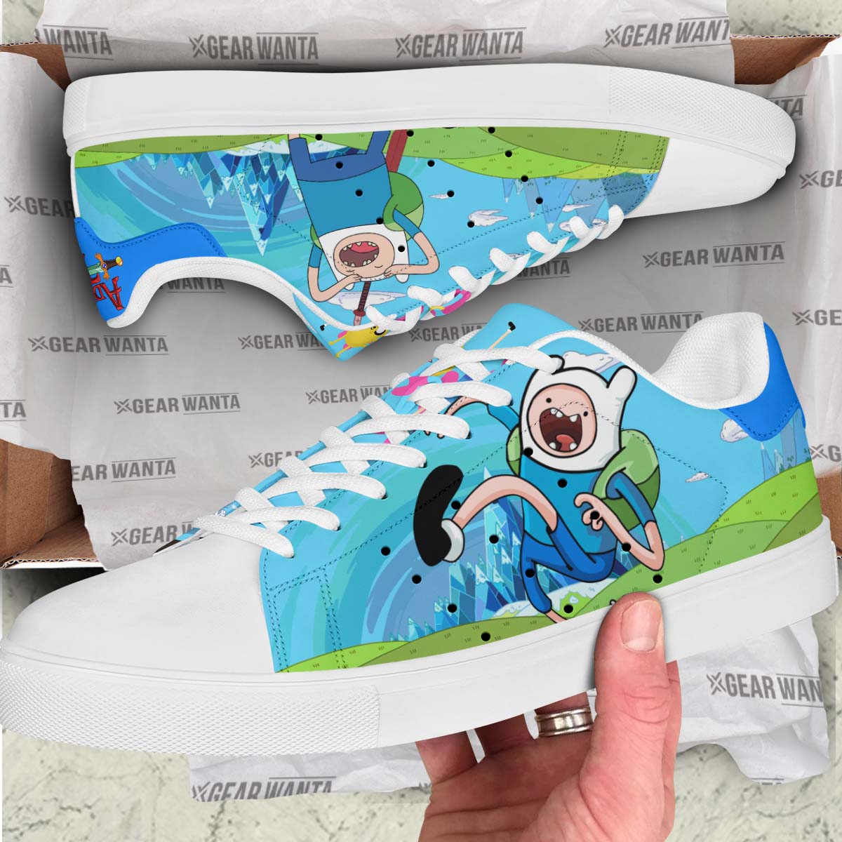 Finn The Human Skate Shoes Custom Adventure Time Land of Ooo