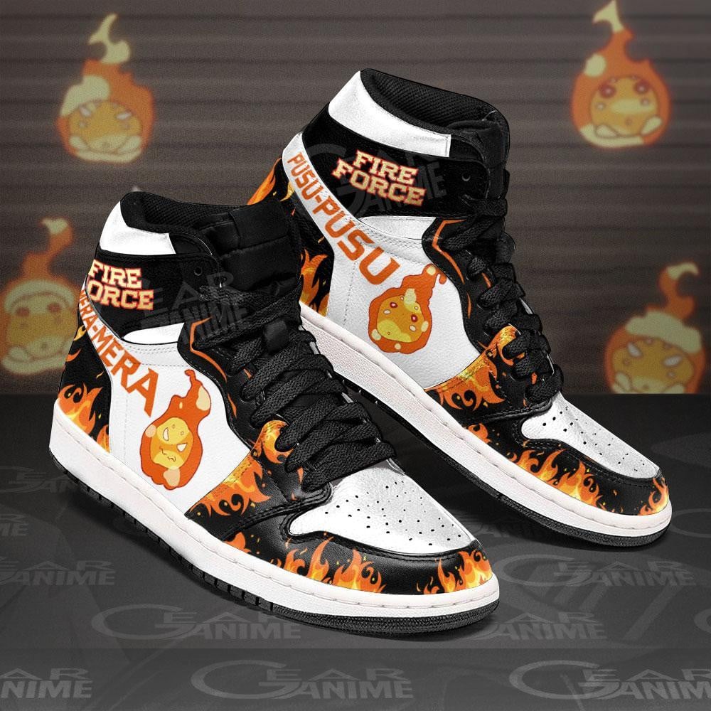 Fire Force Pusu Mera JD1s Sneakers Anime Shoes, Air Jordan Hightop