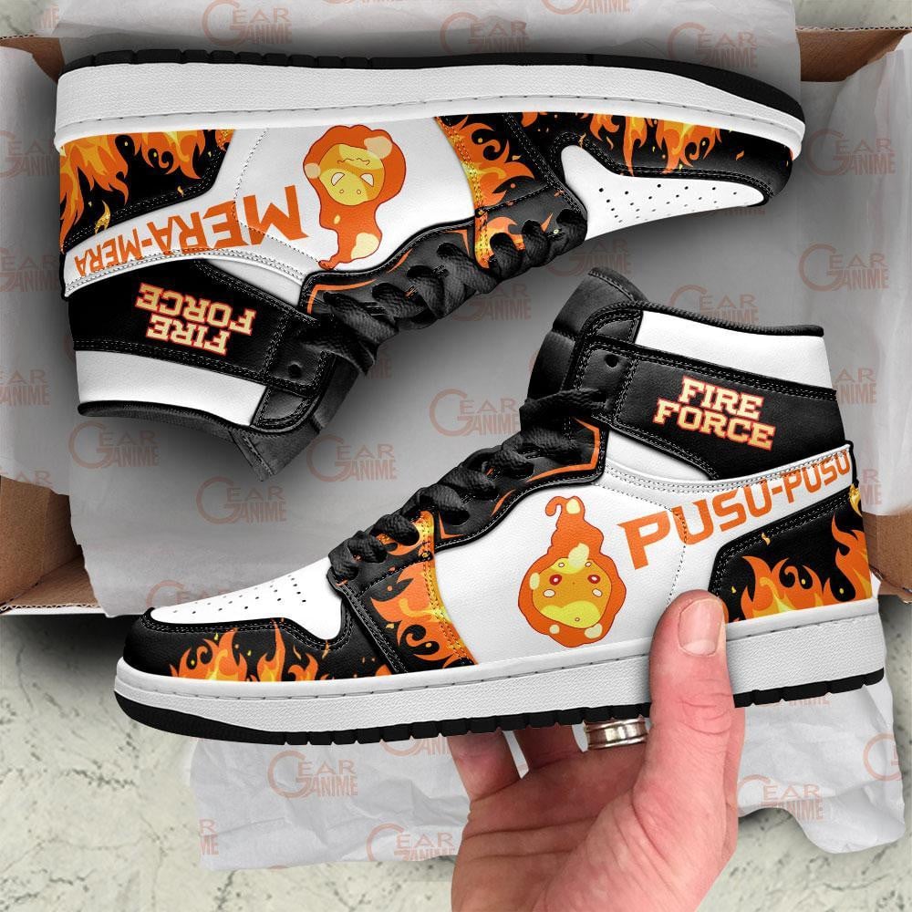 Fire Force Pusu Mera JD1s Sneakers Anime Shoes, Air Jordan Hightop