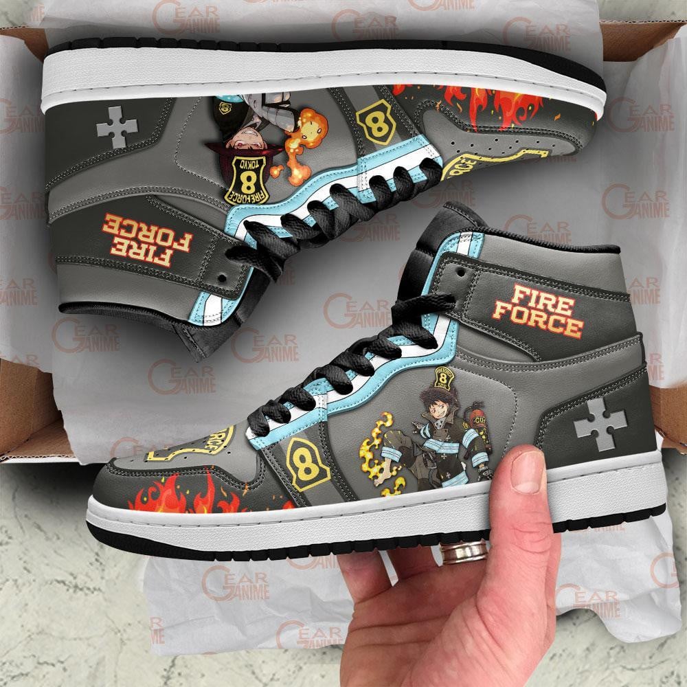 Fire Force Shinra Kusakabe JD1s Sneakers Anime Shoes, Air Jordan Hightop