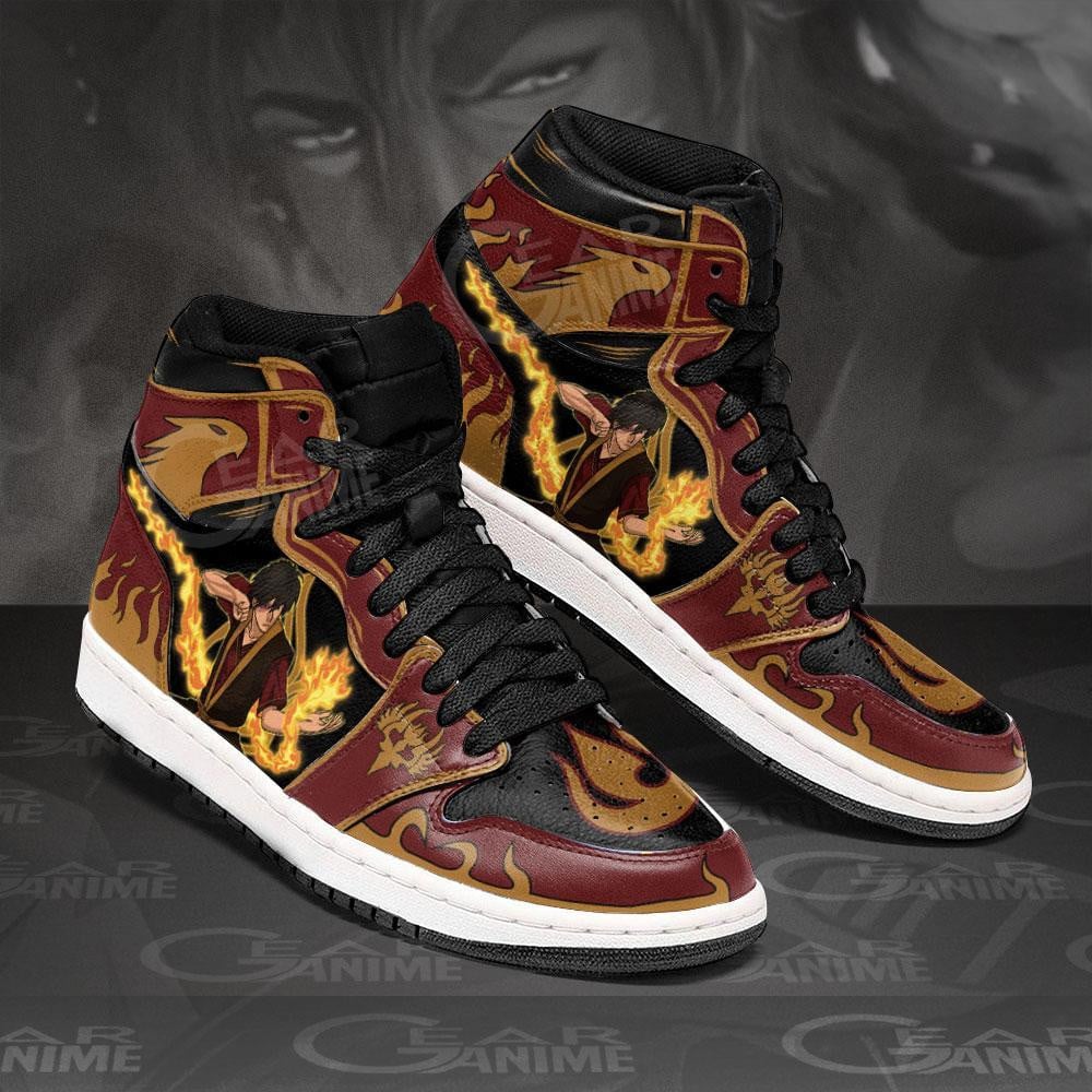 Fire Nation Zuko JD1s Sneakers Avatar The Last Airbender Anime Shoes, Air Jordan Hightop