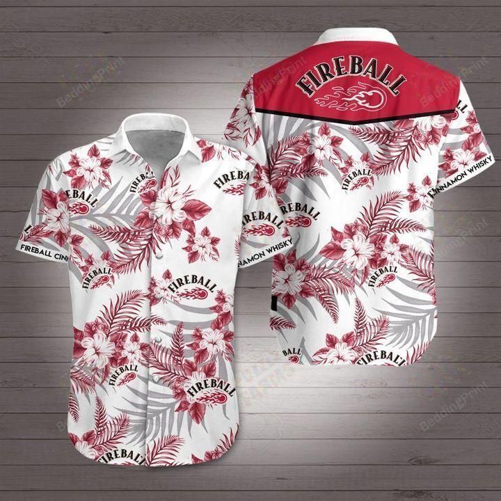 Fireball Cinnamon Whisky Hawaiian Shirt