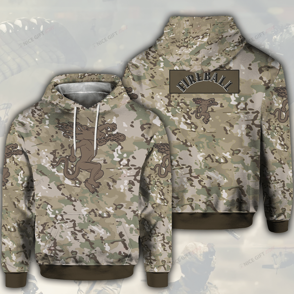 Fireball Whisky Camouflage 3D Hoodie Gift For Fans