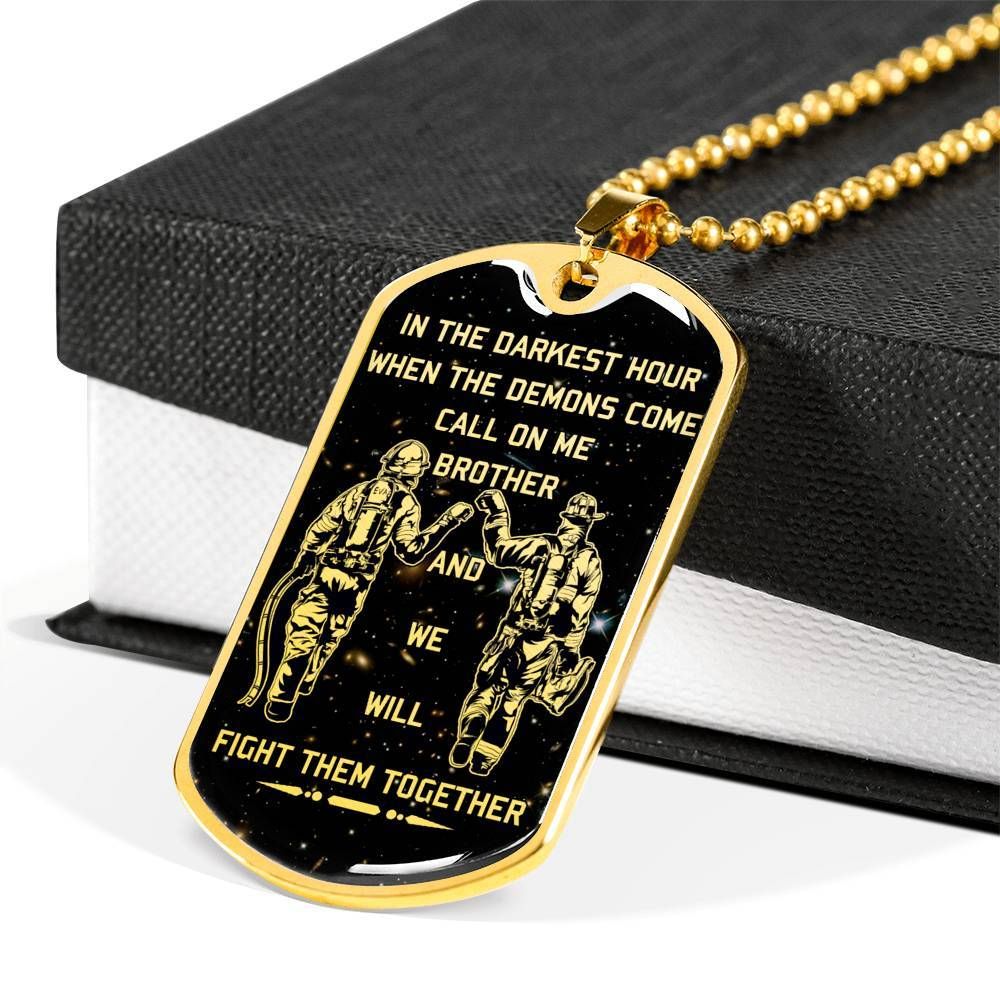 Firefighter – Call On Me Brother – English – Galaxy – Military Ball Chain