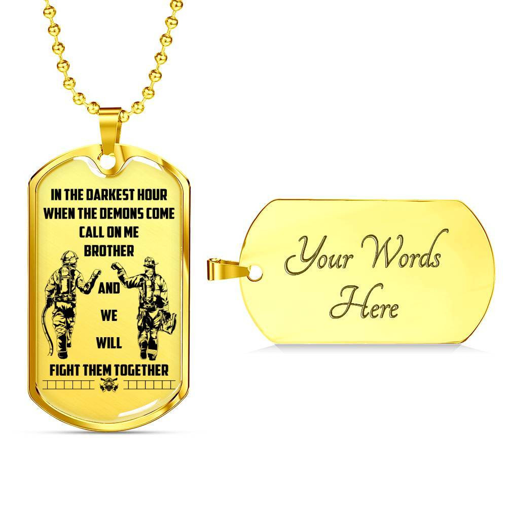 Firefighter – Call On Me Brother – English – Military Ball Chain