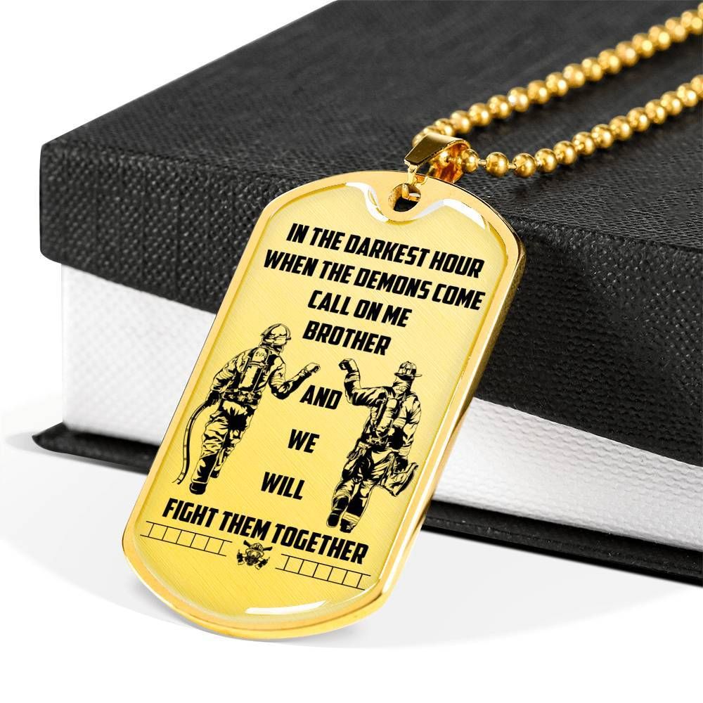 Firefighter – Call On Me Brother – English – Military Ball Chain