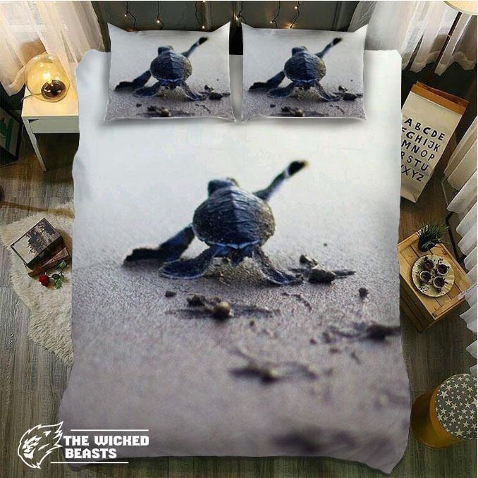 Firsttep Of Babyea Turtle 3D Customized Duvet Cover Bedding Set