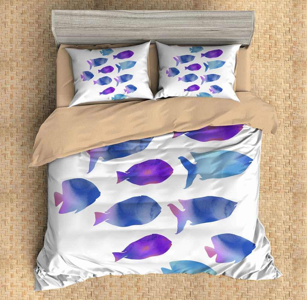 Fish 3D Customized Duvet Cover Bedding Set