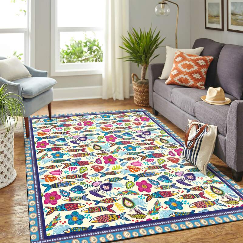 Fish Art Mk Carpet Area Rectangle Rug