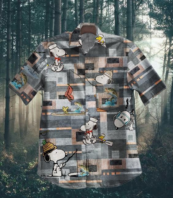Fishing Snoopy Hawaiian Shirt 3D