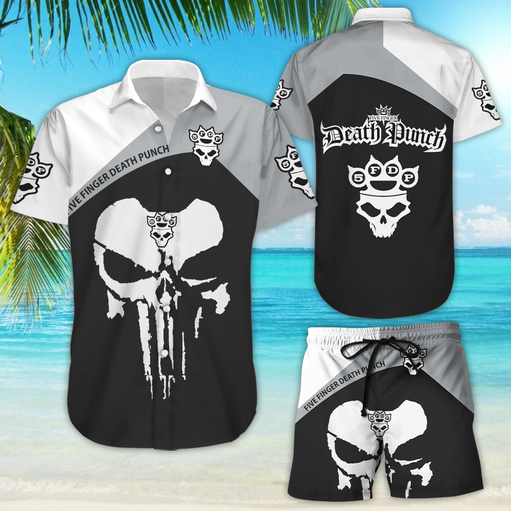 Five Finger Death Punch Punisher Skull Hawaiian Shirt Saleoff 150720
