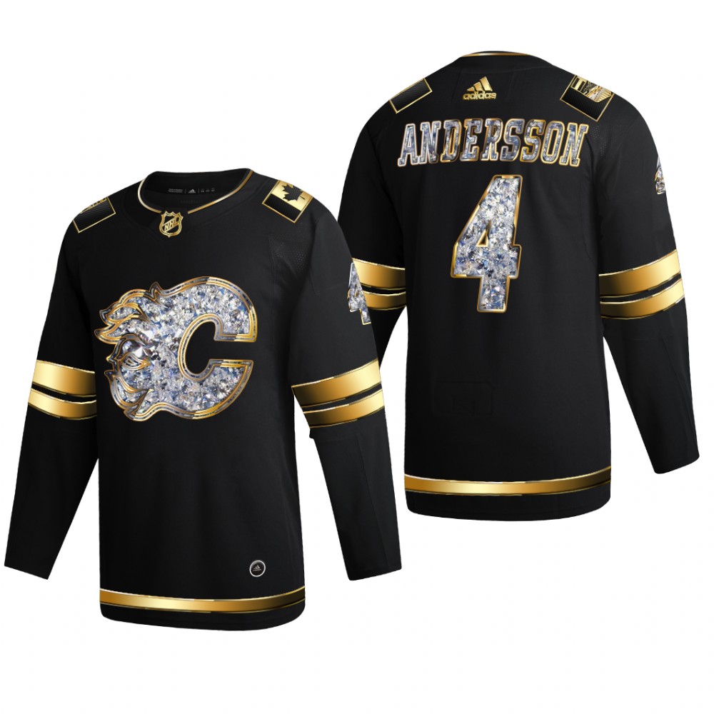 Flames Rasmus Andersson #4 2022 Stanley Cup Playoffs Black Diamond Edition Jersey