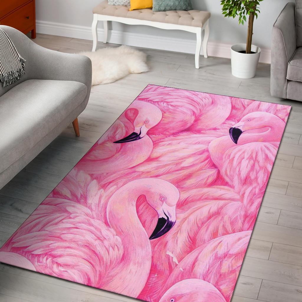 Flamingo Art Area Rectangle Rug