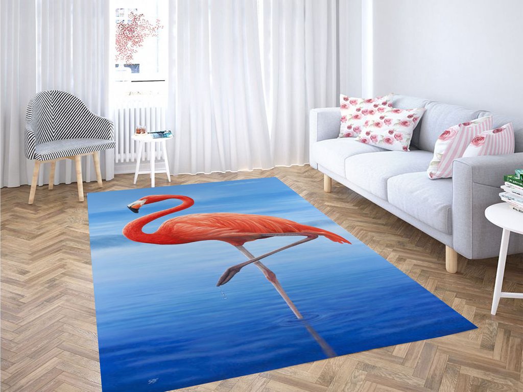 Flamingo Oil Wallpaper Living Room Modern Carpet Rectangle Rug