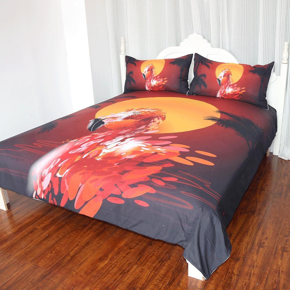 Flamingo On Uns View Art Hop 3D Customized Duvet Cover Bedding Set